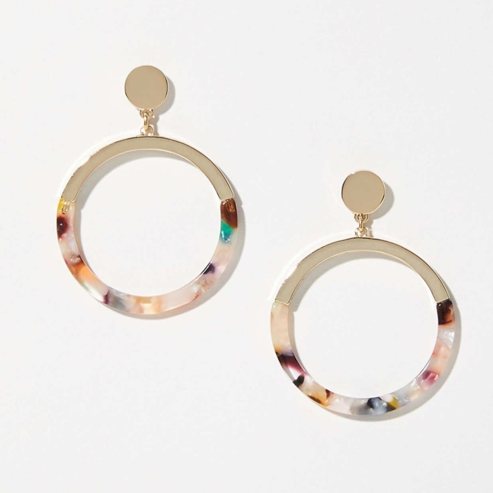 LOFT Resin Drop Gold Finish Earrings